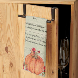 Friendsgiving Autumn Orange Pumpkins Höst löv Kökshandduk