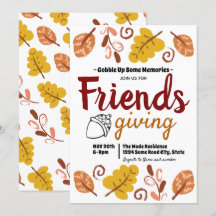 Friendsgiving Bladmönster Thanksgiving
