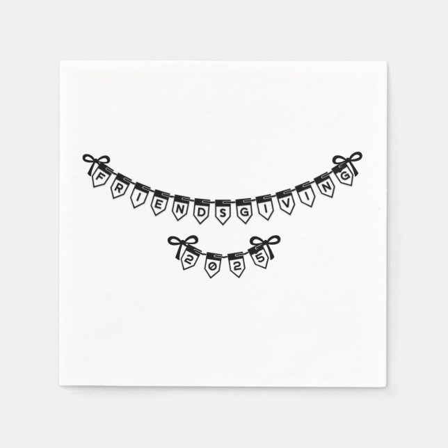 Friendsgiving blöjor för teckensnittsdesign för ba pappersservett (Framsidan)