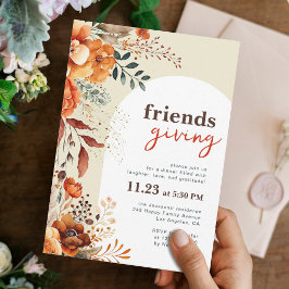 Friendsgiving blommigt White Arch Inbjudningar