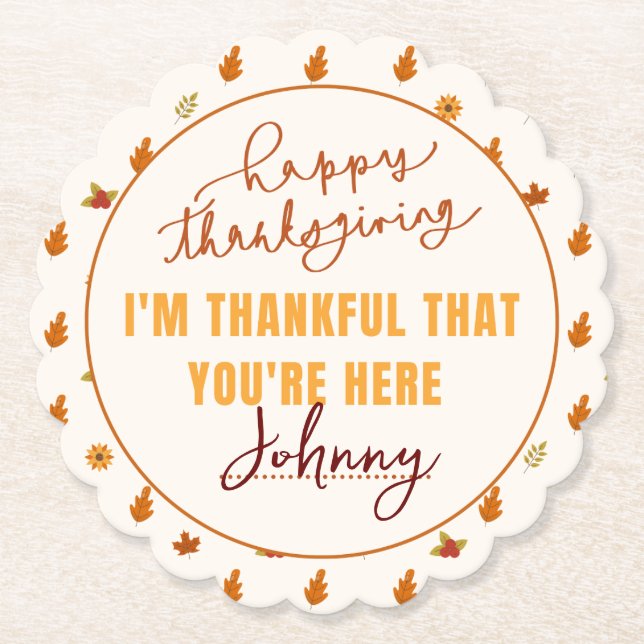 Friendsgiving bordsprogram för sommarskript Boho P Underlägg Papper (Framsida)