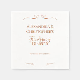 Friendsgiving Chicen Middag Party minimalt Pappersservett