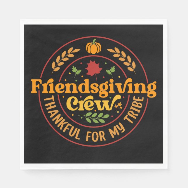 Friendsgiving Crew - tack för min tribe Pappersservett (Framsidan)