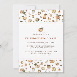 Friendsgiving Dinner Fall Pumpkin-Thanksgiving Inbjudningar