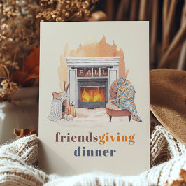 Friendsgiving Dinner Party Helg Vykort