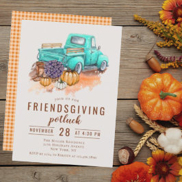 Friendsgiving Dinner Potluck Rustic Farm Lastbil Inbjudningar