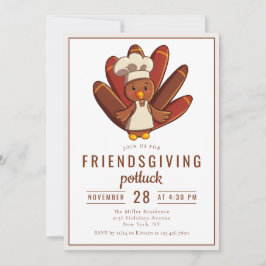 Friendsgiving Dinner Potluck Turkiet Chef Inbjudningar