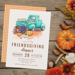 Friendsgiving Dinner Rustic Farm Lastbil Inbjudningar