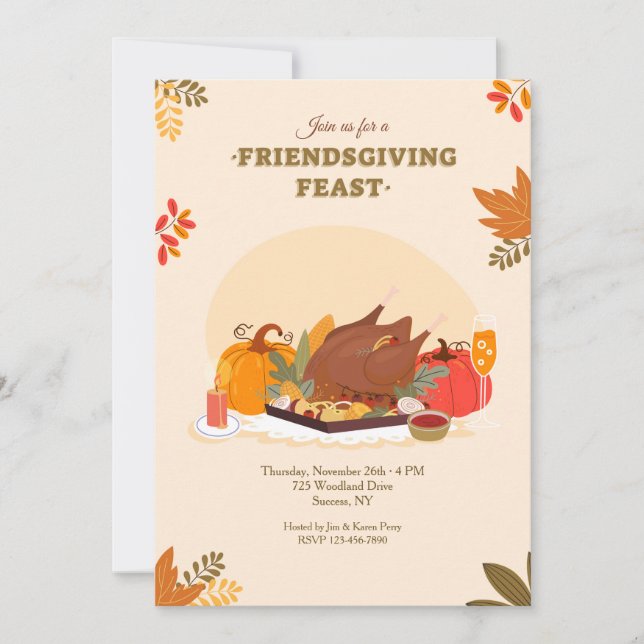 Friendsgiving Feast Inbjudningar (Framsida)