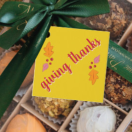 Friendsgiving Feast | Röd och Gult Gåvor Etiketter