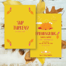 Friendsgiving Feast | Röd- och Gult-inbjudan