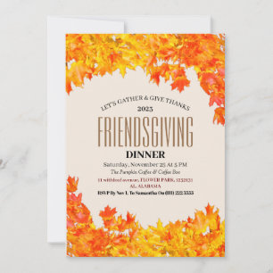 Friendsgiving Fest Thanksgiving Middag Höst Inbjudningar