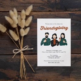 Friendsgiving Friend Thanksgiving Middag Party Inbjudningar