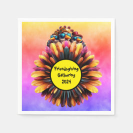 Friendsgiving Funky Thanksgiving Pappersservett