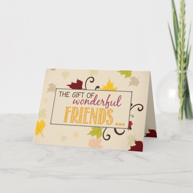 Friendsgiving Gift of Friends Lövs Kort (Framsida)