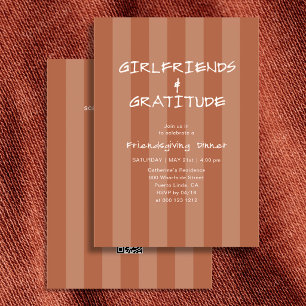 Friendsgiving Girlfriends Thanksgiving Orange Inbjudningar