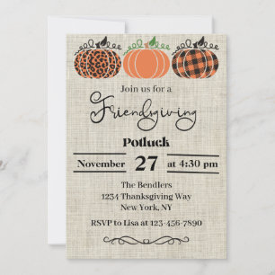 Friendsgiving-gruppinbjudan Inbjudningar