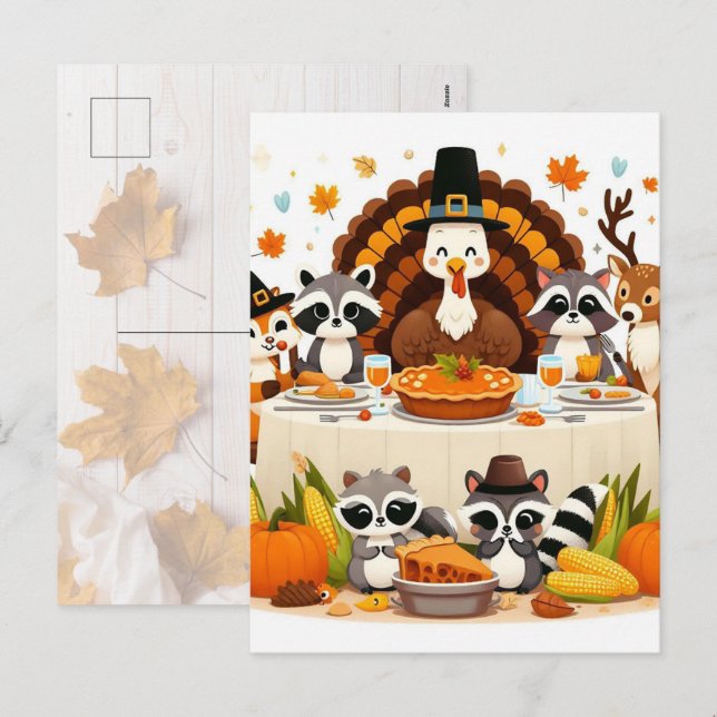 Friendsgiving Helg Vykort (Fram/baksida)