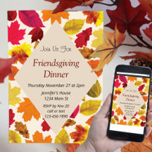 Friendsgiving Höst färger Löven Party