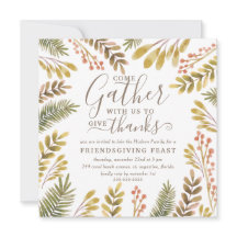 Friendsgiving Hösten Greenery Watercolor Wandeans