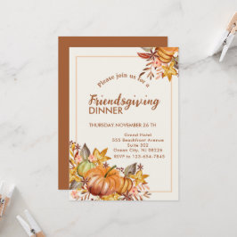 Friendsgiving höstpumpa på thanksgiving till midda inbjudningar