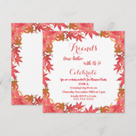 Friendsgiving inbjudan om höstskarta Lämnar