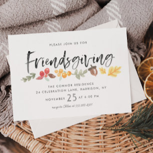 Friendsgiving inbjudan till Fall Foliage Thanksgiv