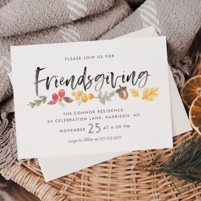 Friendsgiving inbjudan till Fall Foliage Thanksgiv (Skapare uppladdad)