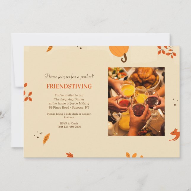 Friendsgiving inbjudan till fotoThanksgiving (Framsida)