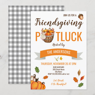 Friendsgiving inbjudan till Thanksgiving om otur