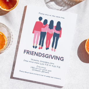 Friendsgiving inbjudan till Thanksgiving-parti för