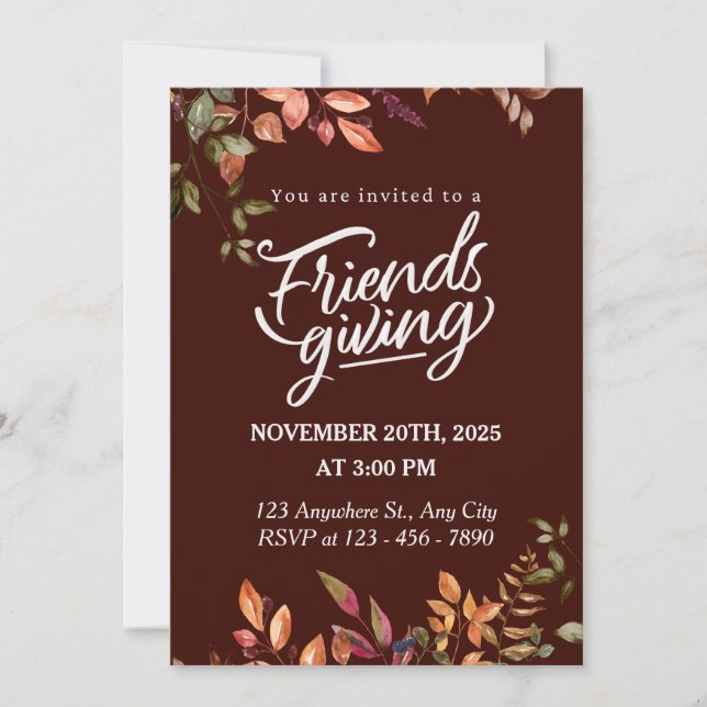Friendsgiving Inbjudningar (Framsida)