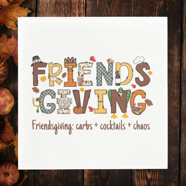 Friendsgiving: karbs + cocktails + kaos cocktail pappersservett (Skapare uppladdad)