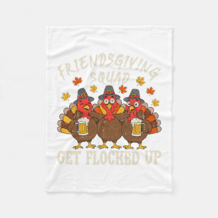 Friendsgiving-klickens kalkon tackgivnings vänner fleecefilt