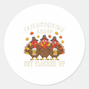 Friendsgiving-klickens kalkon tackgivnings vänner runt klistermärke