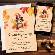 Friendsgiving lilla Turkiet Fall Watercolor