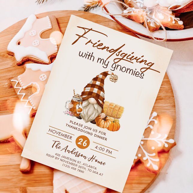 Friendsgiving med min Gnomes-Thanksgiving Inbjudningar (Skapare uppladdad)