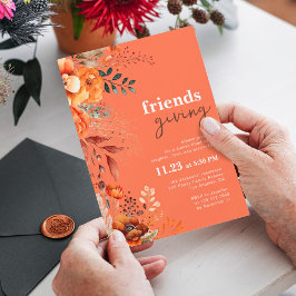 Friendsgiving middag blommigt inbjudningar