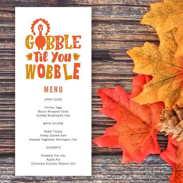 Friendsgiving middag Gobble Til You Wobble Meny (Skapare uppladdad)