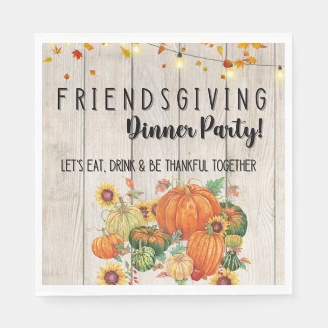Friendsgiving middag party bspkins pappersservett (Framsidan)