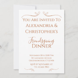 Friendsgiving minimal Chic på middagen Inbjudningar