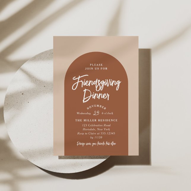 Friendsgiving Modern Arch-middag | Spel Inbjudningar (Skapare uppladdad)