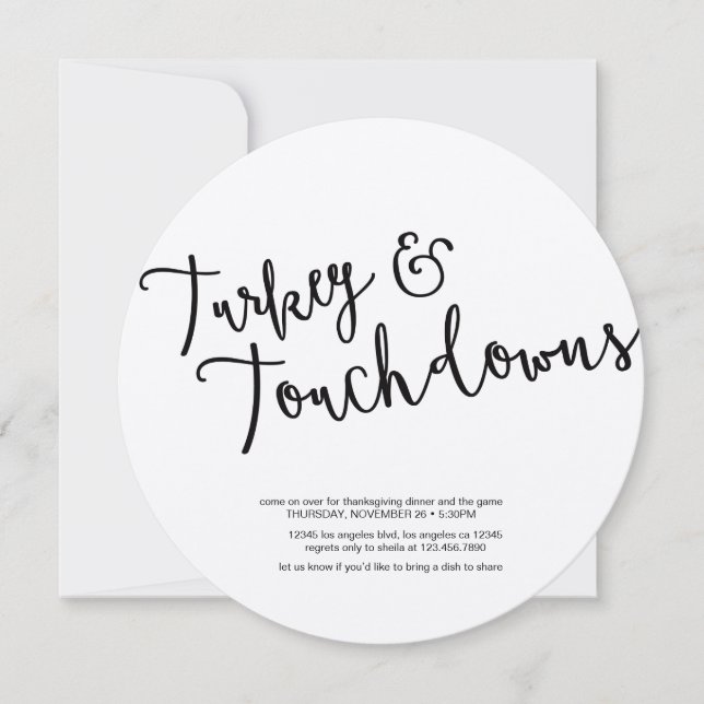Friendsgiving och Football Thanksgiving Helgdag Inbjudningar (Framsida)