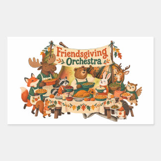 Friendsgiving-orkester Thanksgiving-klistermärken Rektangulärt Klistermärke