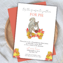 Friendsgiving Paj Squirrel Thanksgiving Inbjudningar