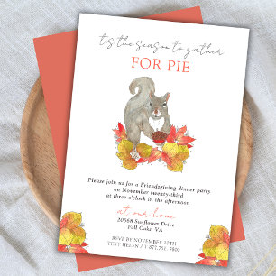 Friendsgiving Paj Squirrel Thanksgiving Inbjudningar