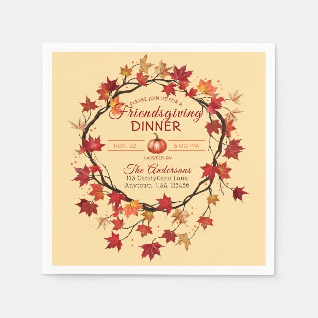 Friendsgiving Pappersservett (Framsidan)