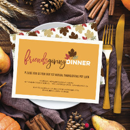 Friendsgiving Pot Tur Thanksgiving Dinner Party Inbjudningar