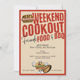 Friendsgiving Potluck BBQ & Football Thanksgiving Inbjudningar