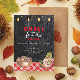Friendsgiving Potluck Chili Kokkonkurrens Thanksgi Inbjudningar